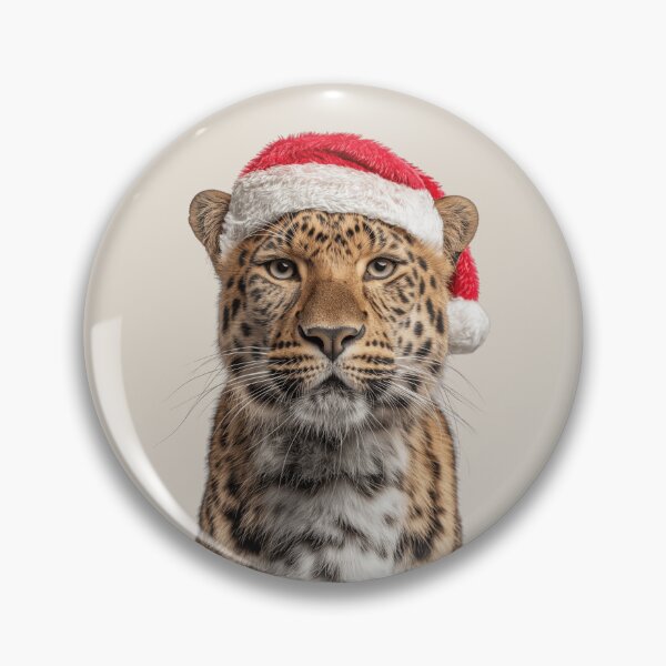 Item preview, Festive Amur Leopard in Santa Hat designed and sold by LazyOwlStore.
