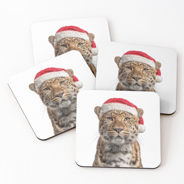 Item preview, Festive Amur Leopard in Santa Hat designed and sold by LazyOwlStore.