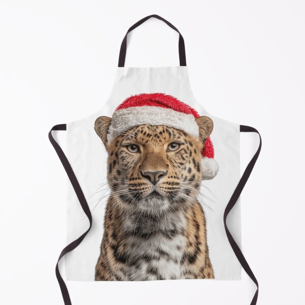 Item preview, Festive Amur Leopard in Santa Hat designed and sold by LazyOwlStore.