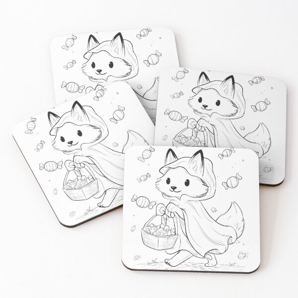 Item preview, Kawaii Halloween Fox in Cloak Carrying Candy – Cute Trick-or-Treat Illustration designed and sold by ThaiArtShop.