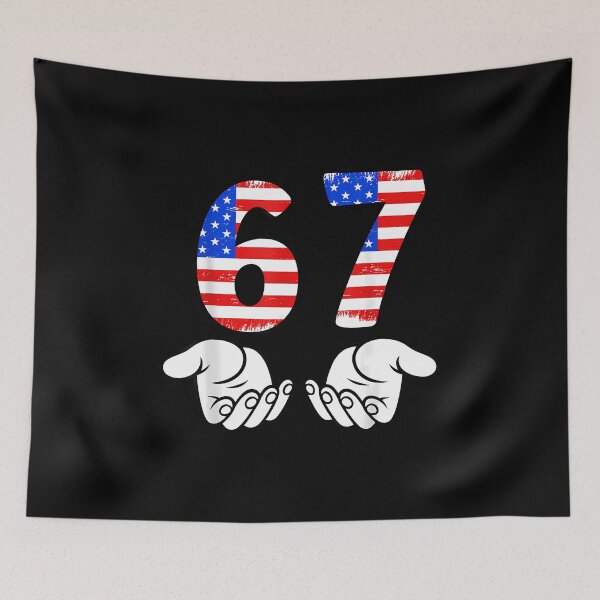 Item preview, Usa Flag Six Seven 6 7 Meme Gen Alpha Slang 6 7 Hands Funny designed and sold by facegm.