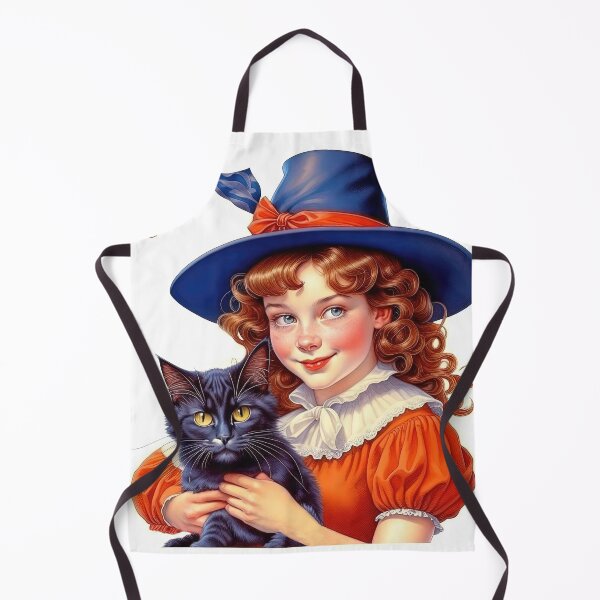 Item preview, Happy Halloween Design with Little Cute Witch And Her Black Cat designed and sold by LanaGustavsson.