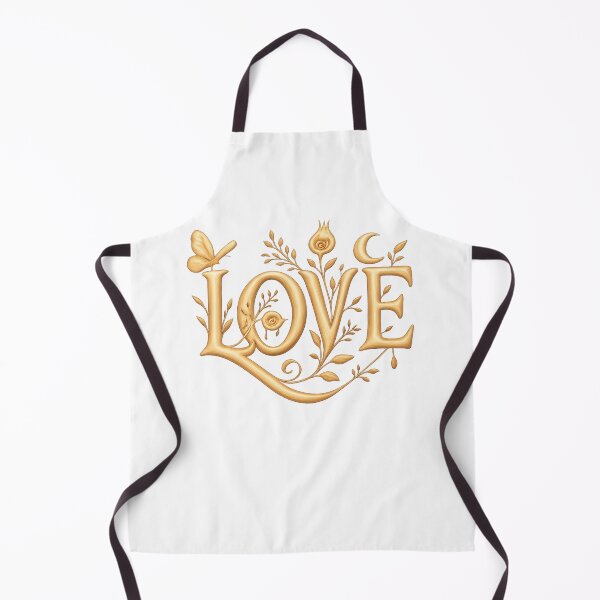 Artikelvorschau, Goldenes „LOVE“ Schriftzug Design – Elegante florale Typografie Kunst entworfen und verkauft von MrsMimpi.