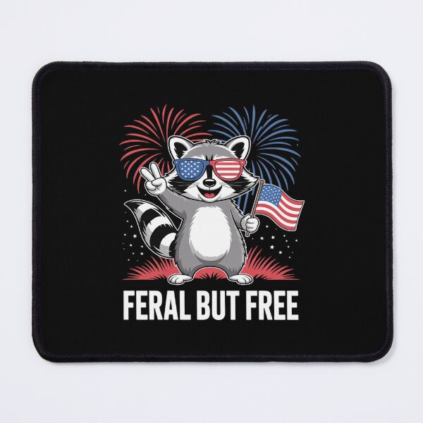 Item preview, Feral But Free Patriotic Racoon Feral & Free 4th July1 designed and sold by RuthGAArt.