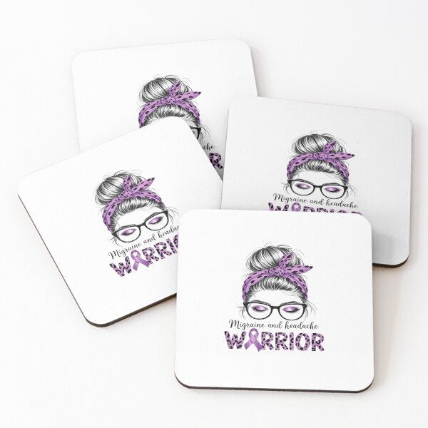 Item preview, Purple Ribbon Messy Bun Migraine Headache Warrior designed and sold by VasilisLamArt.