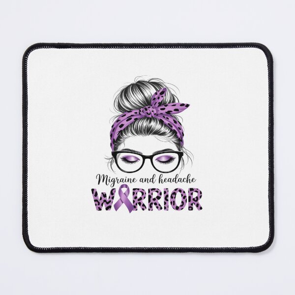 Item preview, Purple Ribbon Messy Bun Migraine Headache Warrior designed and sold by VasilisLamArt.