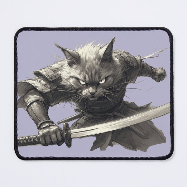Item preview, Angry Samurai Cat Illustration – Feline Warrior Art designed and sold by SweetRossel.