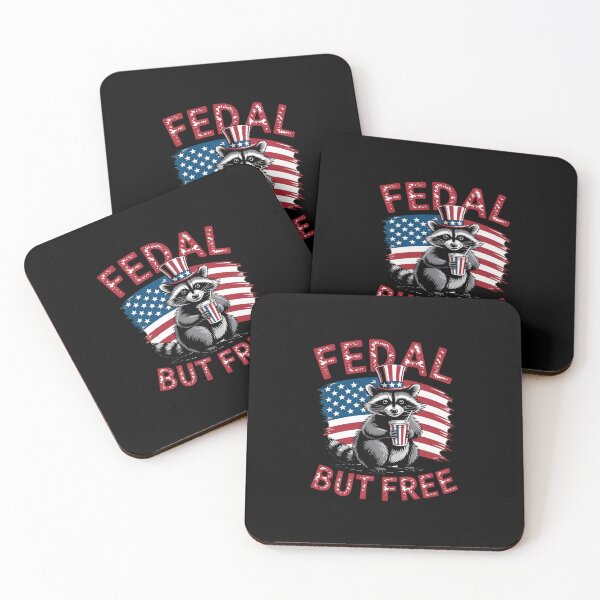 Item preview, Feral But Free Patriotic Racoon Feral & Free 4th July7 designed and sold by RuthGAArt.