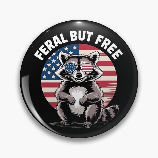 Item preview, Feral But Free Patriotic Racoon Feral & Free 4th July10 designed and sold by RuthGAArt.