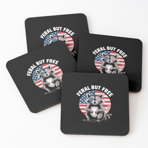 Item preview, Feral But Free Patriotic Racoon Feral & Free 4th July10 designed and sold by RuthGAArt.