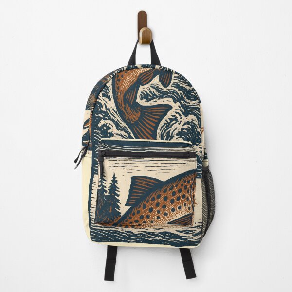 Item preview, Vintage Fly Fishing Trout Illustration – Retro Angler Artwork designed and sold by Imaginationbeyond.