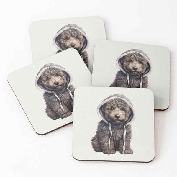 Item preview, Bouvier des Flandres Pup in Fur-Lined Parka designed and sold by QuietBloom80.