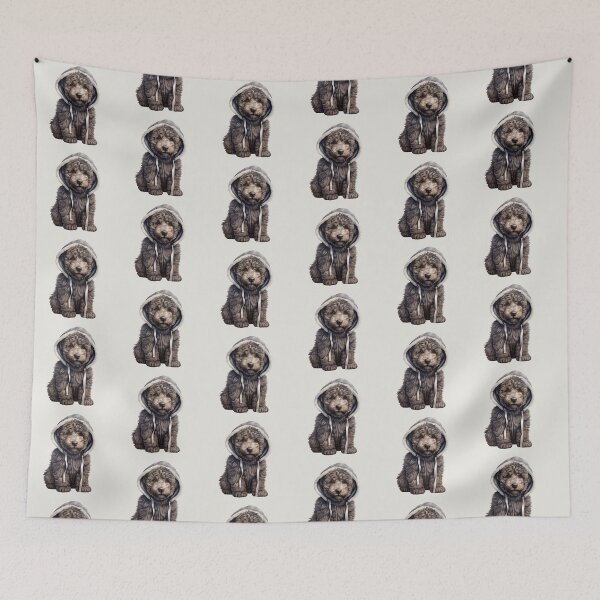 Item preview, Bouvier des Flandres Pup in Fur-Lined Parka designed and sold by QuietBloom80.