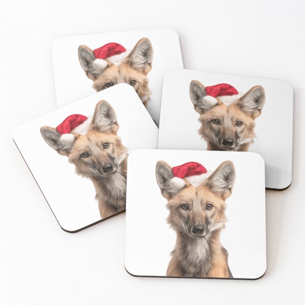 Item preview, Festive Maned Wolf in Santa Hat designed and sold by LazyOwlStore.