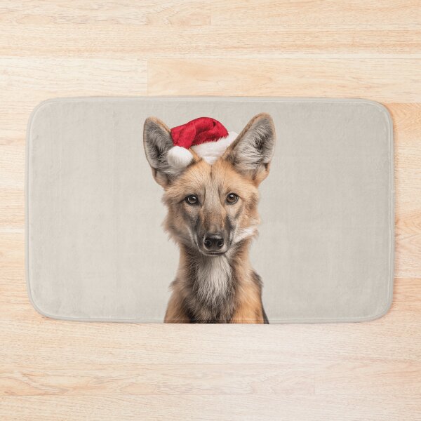 Item preview, Festive Maned Wolf in Santa Hat designed and sold by LazyOwlStore.