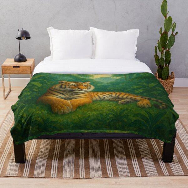 Item preview, Majestic tiger in the jungle – Wildlife art illustration designed and sold by MrsMimpi.