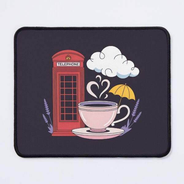 Item preview, Minimalist British Aesthetic Tea Telephone Box Umbrella Lavender designed and sold by SplashTastic.