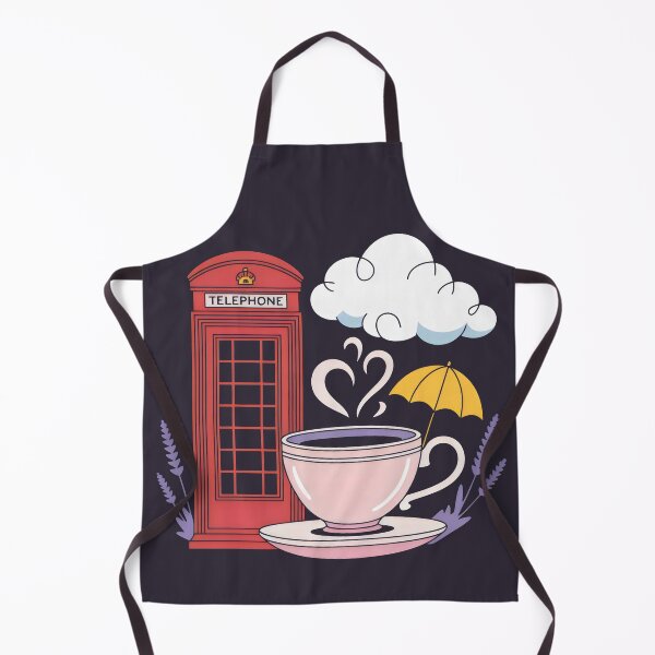 Item preview, Minimalist British Aesthetic Tea Telephone Box Umbrella Lavender designed and sold by SplashTastic.