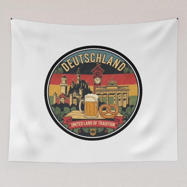 Item preview, Deutschland – United Land of Tradition Vintage Emblem designed and sold by GenzShoppingHub.