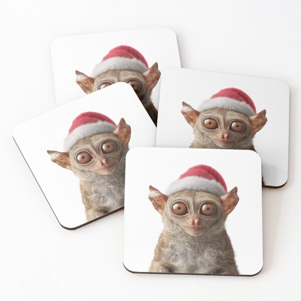 Item preview, Festive Tarsier in Santa Hat designed and sold by LazyOwlStore.