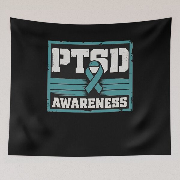 Item preview, PTSD Awareness Teal Ribbon Traumatic Psychological Trauma designed and sold by DrewLeuschke.