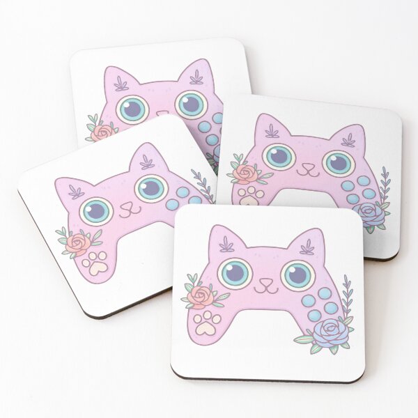 Item preview, Lilac Kawaii Cat Gaming Controller • Pastel Gamer Girl Aesthetic with Floral Cottagecore Charm designed and sold by SirensSageStone.