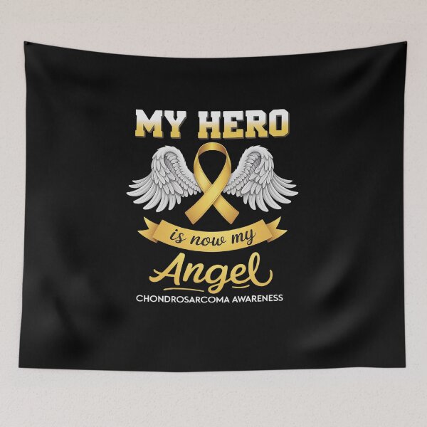 Item preview, My Hero Is Now My Angel Chondrosarcoma Bone Cancer Sarcoma designed and sold by VasilisLamArt.