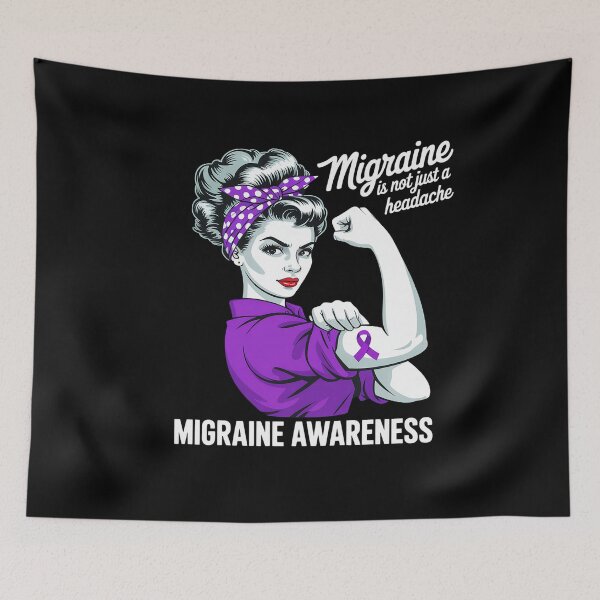 Item preview, Migraine Awareness Not Just Headache Purple Strong Woman designed and sold by khorbiasieno.