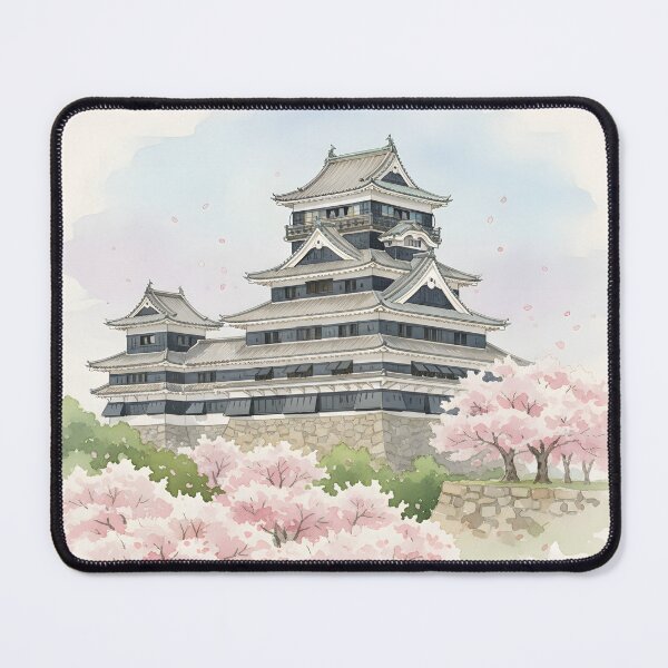 Item preview, Japanese Kumamoto Temple and Cherry Blossoms designed and sold by Clay Artista.