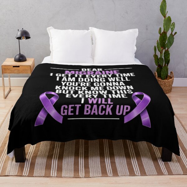 Item preview, Migraine Awareness Headache I will get back up Purple designed and sold by DrewLeuschke.