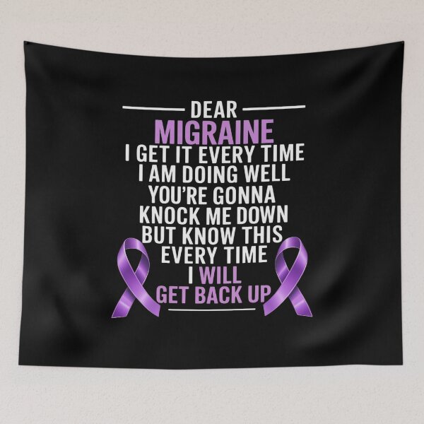 Item preview, Migraine Awareness Headache I will get back up Purple designed and sold by DrewLeuschke.