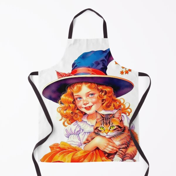 Item preview, Happy Halloween Design with Little Cute Witch And Her Black Cat designed and sold by LanaGustavsson.