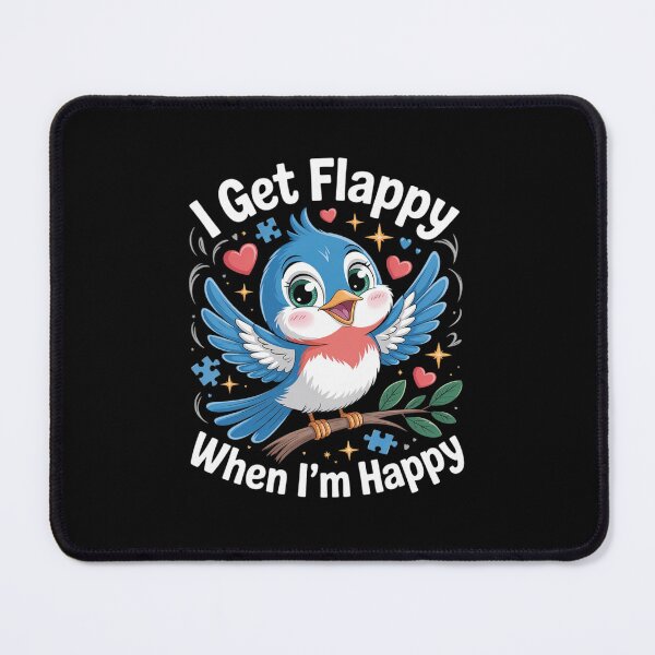 Item preview, I Get Flappy When I'm Happy Cute Autism Awareness Bird designed and sold by ticlitule.