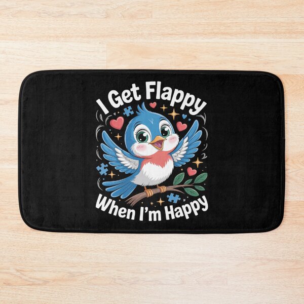 Item preview, I Get Flappy When I'm Happy Cute Autism Awareness Bird designed and sold by ticlitule.