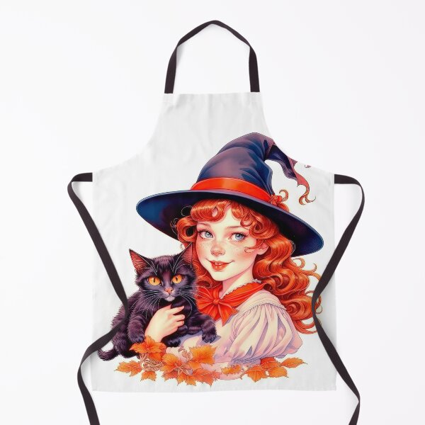 Item preview, Happy Halloween Design with Little Cute Witch And Her Black Cat designed and sold by LanaGustavsson.
