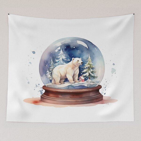 Item preview, Winter magic in a snow globe – watercolor polar bear designed and sold by Rose Design & Photos.