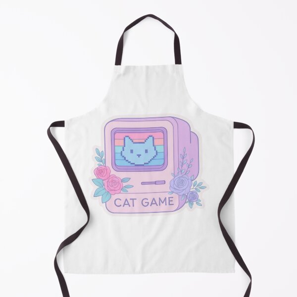 Artikelvorschau, Kawaii-Retro-Katzenspiel • Pastellfarbene Pixel-Computerästhetik mit floralem Gamer-Flair entworfen und verkauft von SirensSageStone.