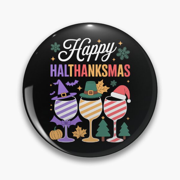 Item preview, Hallothanksmas Wine Glass Halloween Thanksgiving Christmas designed and sold by HellD3vil-Art.