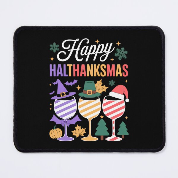 Item preview, Hallothanksmas Wine Glass Halloween Thanksgiving Christmas designed and sold by HellD3vil-Art.