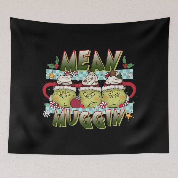 Item preview, Grinch Mean Muggin – Funny Christmas Mug Faces Holiday Art designed and sold by Talia Isaac.