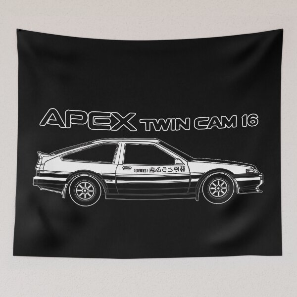 Item preview, line art drifter street racing Takumi Fujiwara 86 4a-ge 16v twin cam designed and sold by cowtownCOWBOY.