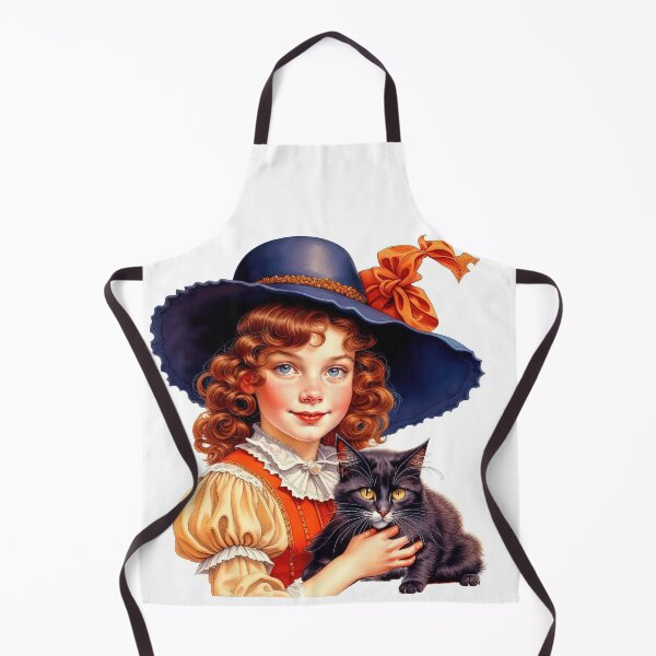 Item preview, Happy Halloween Design with Little Cute Witch And Her Black Cat designed and sold by LanaGustavsson.