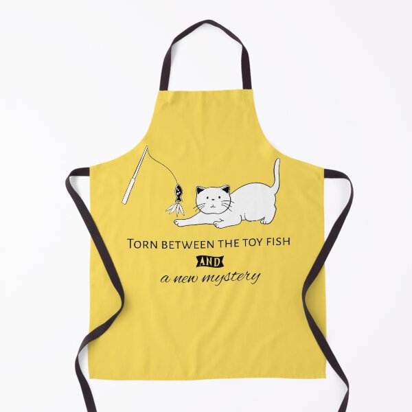 Item preview, Torn Between the Toy Fish & a New Mystery – Funny Curious Cat Design designed and sold by TheBeeKindSpace.
