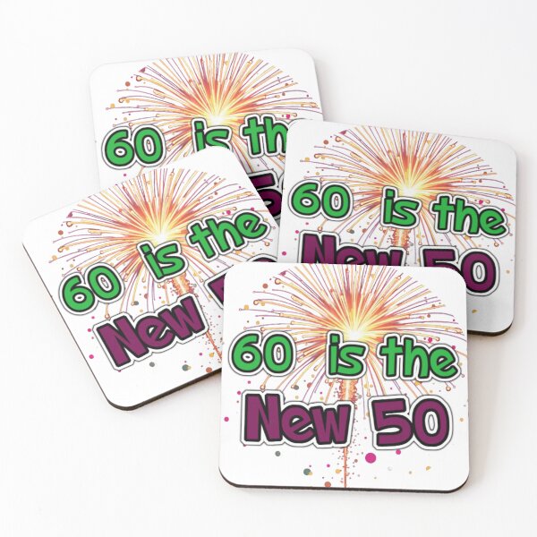 Item preview, 60 is the new 50 typographic colorful celebratory design designed and sold by SmashingDeals.