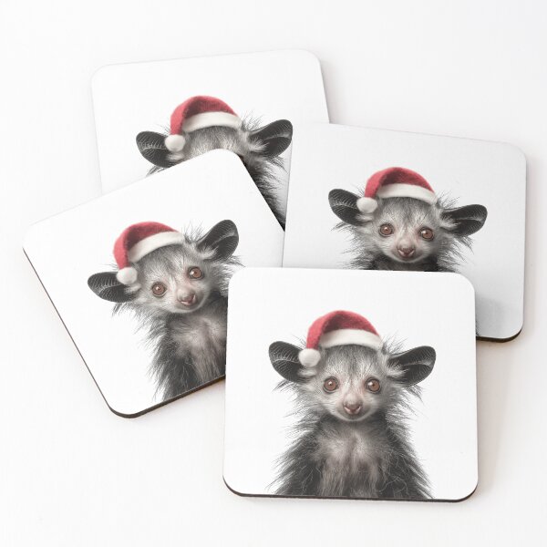 Item preview, Festive Aye-Aye Lemur in Santa Hat designed and sold by LazyOwlStore.