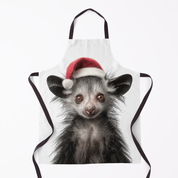 Item preview, Festive Aye-Aye Lemur in Santa Hat designed and sold by LazyOwlStore.