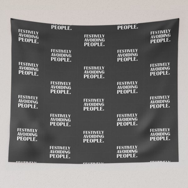 Item preview, Festively Avoiding People. / Introvert Joke Funny T-Shirt Label designed and sold by introvertvibes.