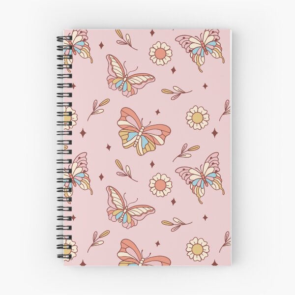 Item preview, Pink butterfly boho retro seamless pattern for textile, cover, mug decoration, print, cute ornament designed and sold by NatalkaP.