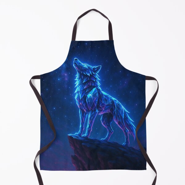 Item preview, Neon Crystal Wolf – Guardian of the Galaxy | Cosmic Fantasy Neon Art designed and sold by Dezpro.