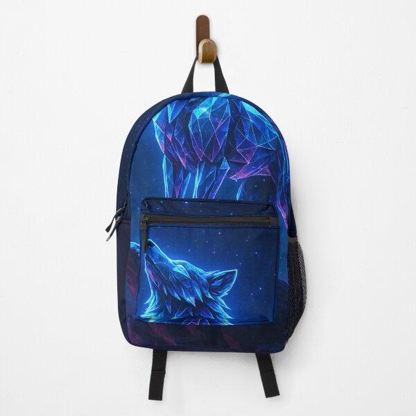 Item preview, Neon Crystal Wolf – Guardian of the Galaxy | Cosmic Fantasy Neon Art designed and sold by Dezpro.